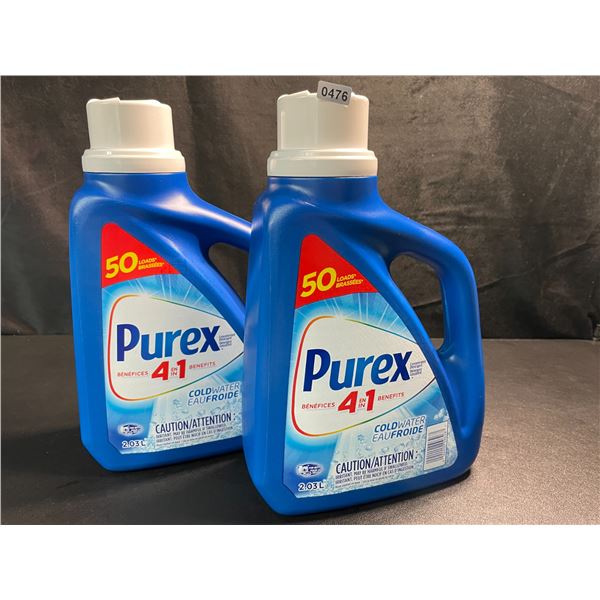2 Bottles of Purex Cold Water Liquid Laundry Detergent - 2.03L (50 Loads) Each - New