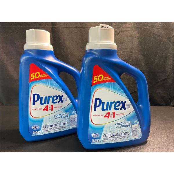 2 Bottles of Purex Cold Water Liquid Laundry Detergent - 2.03L (50 Loads) Each - New