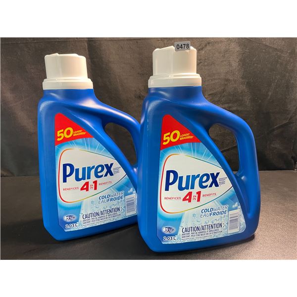 2 Bottles of Purex Cold Water Liquid Laundry Detergent - 2.03L (50 Loads) Each - New