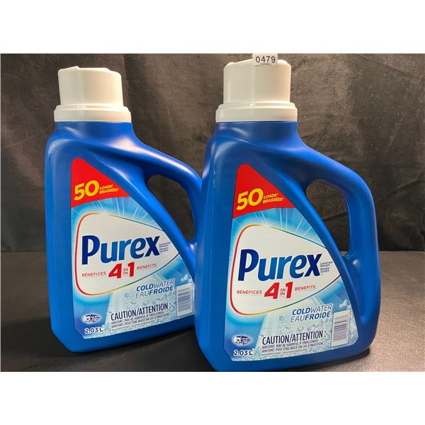 2 Bottles of Purex Cold Water Liquid Laundry Detergent - 2.03L (50 Loads) Each - New