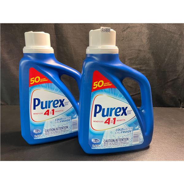 2 Bottles of Purex Cold Water Liquid Laundry Detergent - 2.03L (50 Loads) Each - New