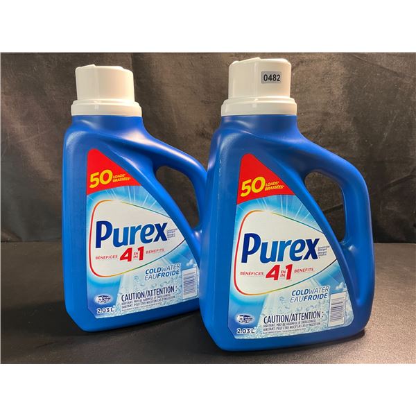 2 Bottles of Purex Cold Water Liquid Laundry Detergent - 2.03L (50 Loads) Each - New
