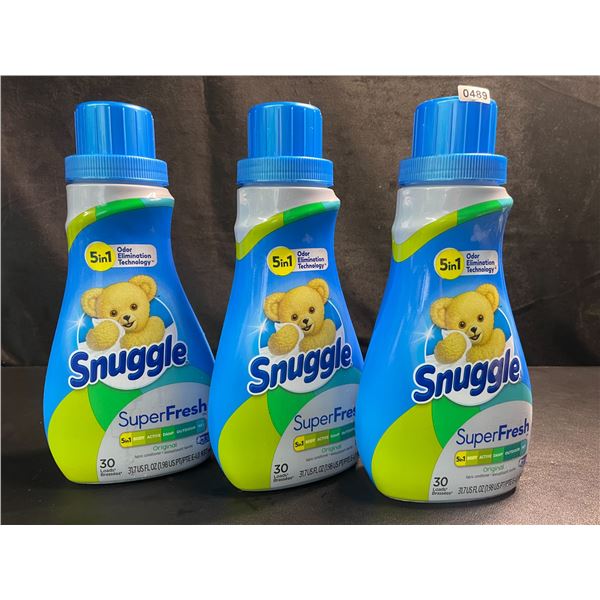 3 Bottles of Snuggle Original SuperFresh Liquid Fabric Softener - 937ml Each - New