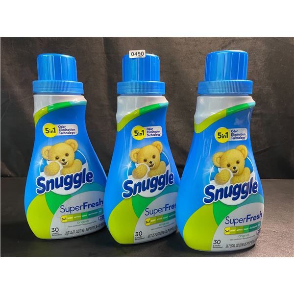 3 Bottles of Snuggle Original SuperFresh Liquid Fabric Softener - 937ml Each - New