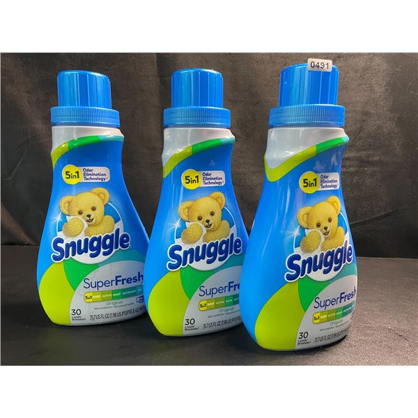 3 Bottles of Snuggle Original SuperFresh Liquid Fabric Softener - 937ml Each - New