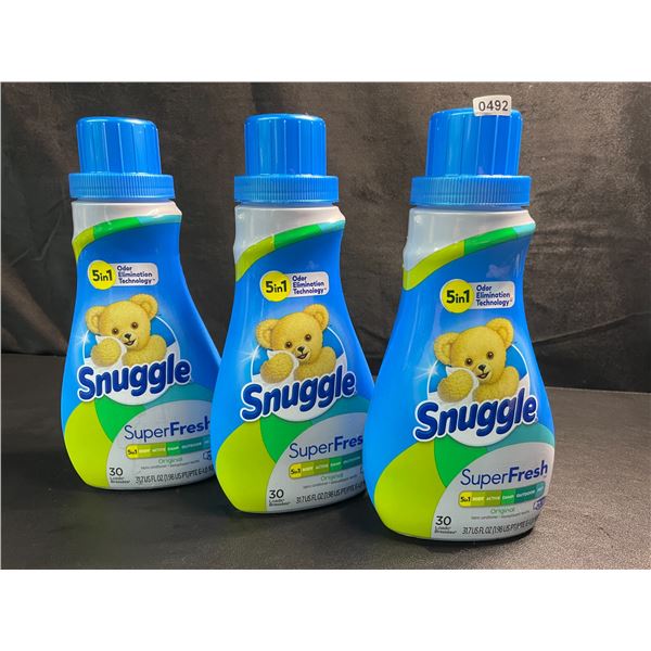 3 Bottles of Snuggle Original SuperFresh Liquid Fabric Softener - 937ml Each - New