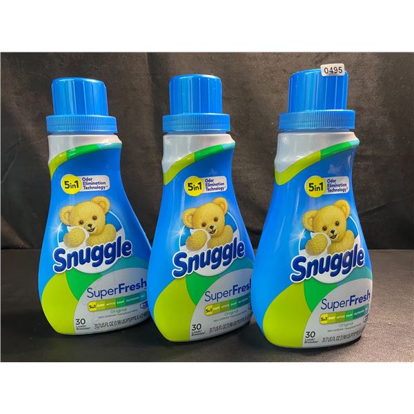 3 Bottles of Snuggle Original SuperFresh Liquid Fabric Softener - 937ml Each - New