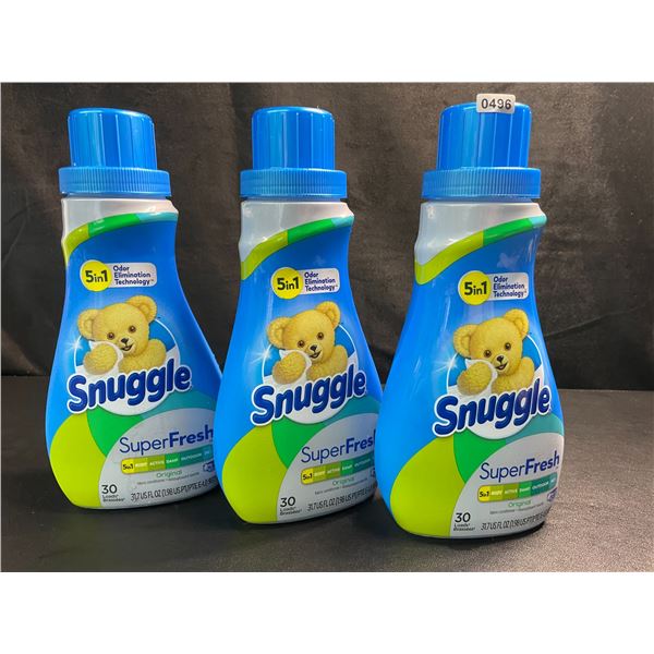3 Bottles of Snuggle Original SuperFresh Liquid Fabric Softener - 937ml Each - New