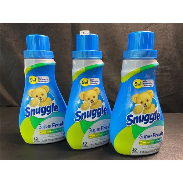 3 Bottles of Snuggle Original SuperFresh Liquid Fabric Softener - 937ml Each - New