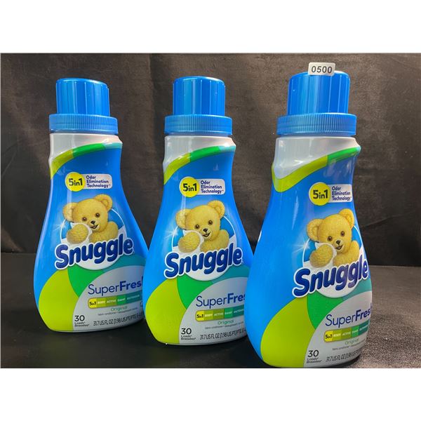 3 Bottles of Snuggle Original SuperFresh Liquid Fabric Softener - 937ml Each - New