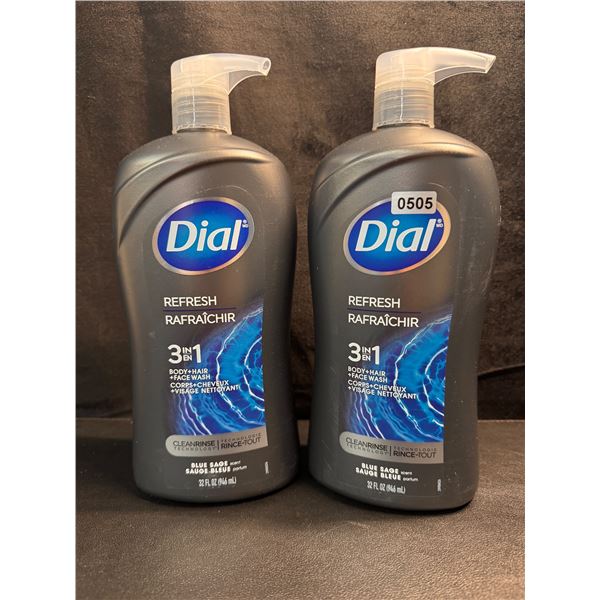2 Bottles of Dial Refresh 3in1 Body Wash - New