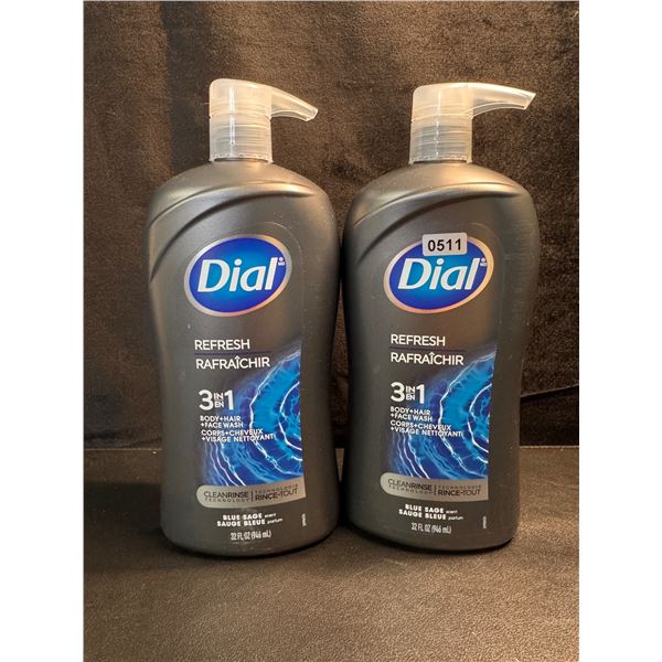 2 Bottles of Dial Refresh 3in1 Body Wash - New