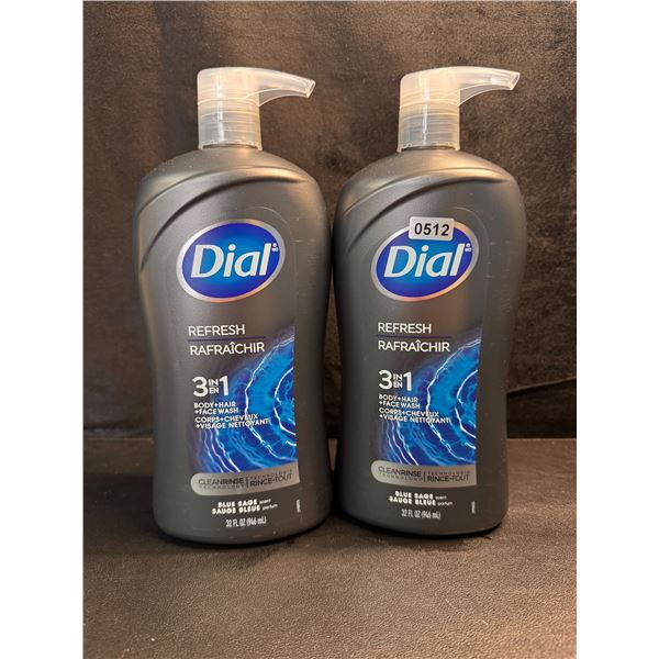 2 Bottles of Dial Refresh 3in1 Body Wash - New