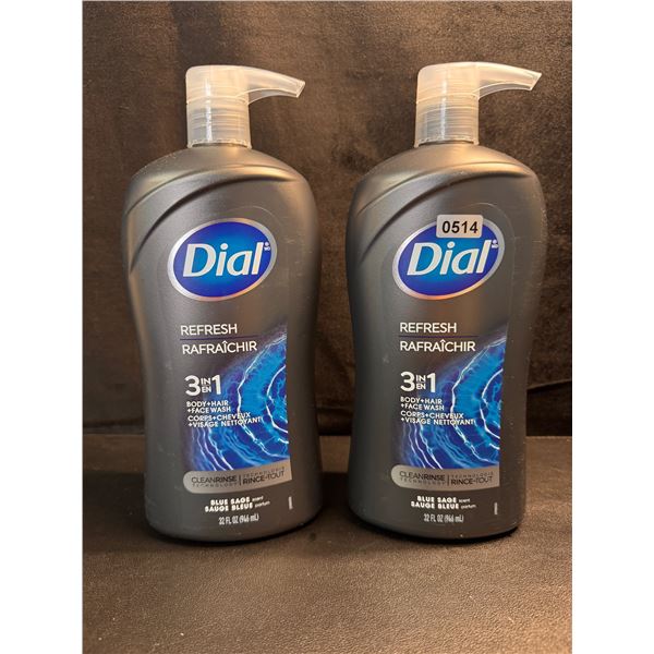 2 Bottles of Dial Refresh 3in1 Body Wash - New