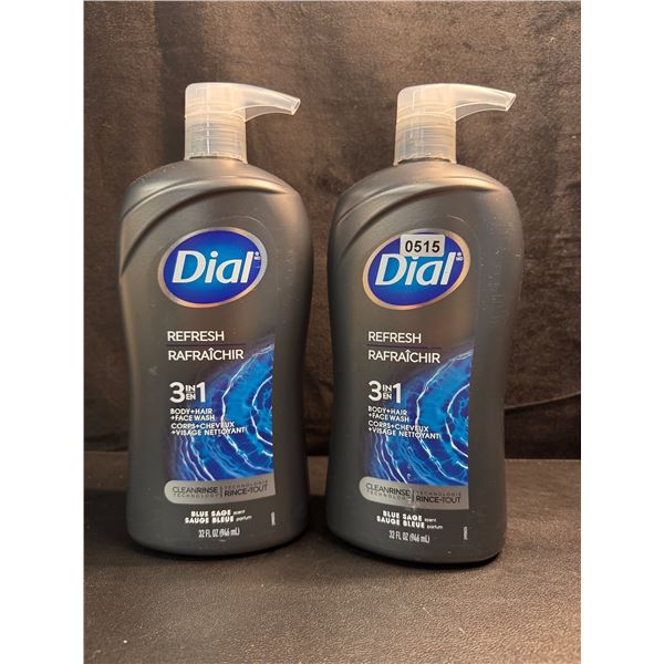 2 Bottles of Dial Refresh 3in1 Body Wash - New