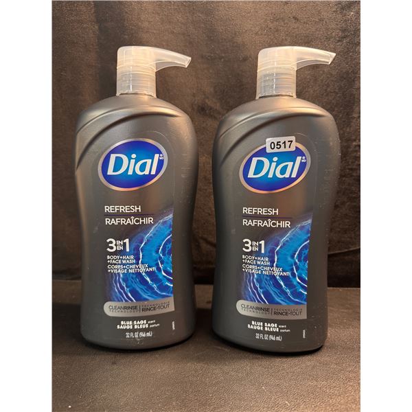 2 Bottles of Dial Refresh 3in1 Body Wash - New
