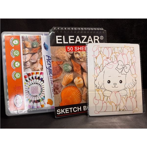 Eleazar Acrylic Markers and Sketch Pad Set - New