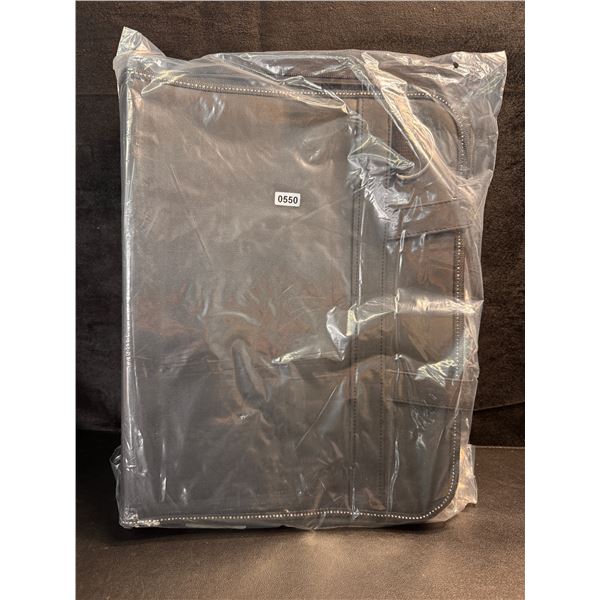 Leather Zippered Collapsable File Folder and Organizer Binder - New