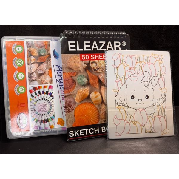 Eleazar Acrylic Markers and Sketch Pad Set - New