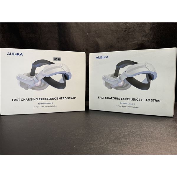 2 Aubika Fast Charging Head Straps for Meta Quest 3 - New
