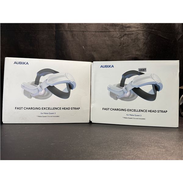 2 Aubika Fast Charging Head Straps for Meta Quest 3 - New