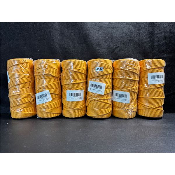 6 Spools/Rolls of Mustard Coloured Macrame Yarn/Rope - New