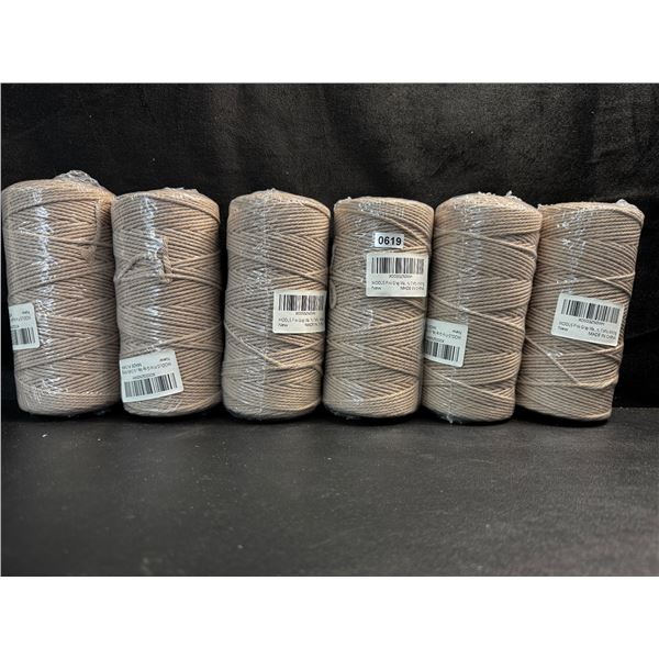 6 Spools/Rolls of Pink/Grey Coloured Macrame Yarn/Rope - New