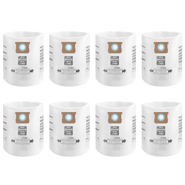 6 8-Packs of 10-14 Gallon Shop Vac Disposable Collection Bags - New