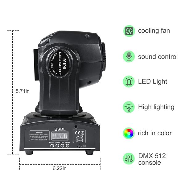 Mini Gobo 15 Colour DJ Stage Lighting Moving Head Light - New