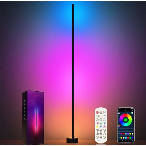 1 Smart RGB LED Floor Lamp with App & Remote Control + Music Sync Function - NEW