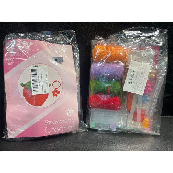 2 Handicrafts Strawberry Crochet Kits - New