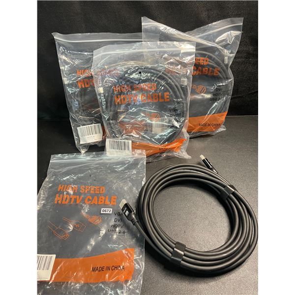 4 High-Speed HDMI Cables - 20FT to 25FT Size - New