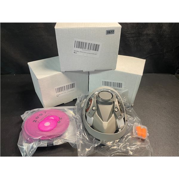 3 Reusable Respirator Dustproof Face Masks with Filters - Great for Sanding, Painting, Spraying, etc