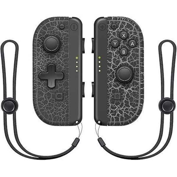 1 Set of Joycon Controllers for Nintendo Switch - Black Marble Aftermarket Design - Brand New!