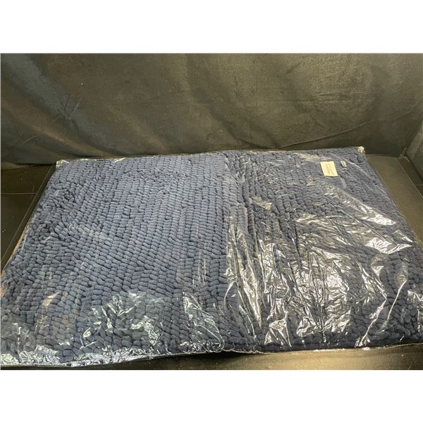 2PC Shaggy Soft Navy Blue Bathroom Rugs - (30" x 20" Size & 23" x 15" Size Included) - New