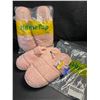 Image 1 : 2 Pairs of Pink Fuzzy Slippers for Women - Size 9-10 - New with Tags!