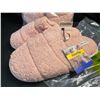 Image 2 : 2 Pairs of Pink Fuzzy Slippers for Women - Size 9-10 - New with Tags!