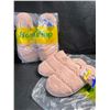Image 1 : 2 Pairs of Pink Fuzzy Slippers for Women - Size 7-8 - New with Tags!