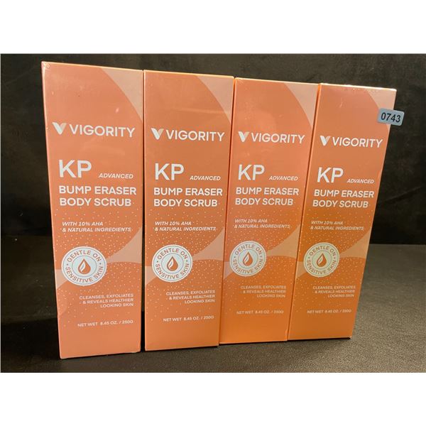 4 Vigority KP Advanced Bump Eraser Body Scrubs - Cleanses/Exfoliates Skin - New Sealed