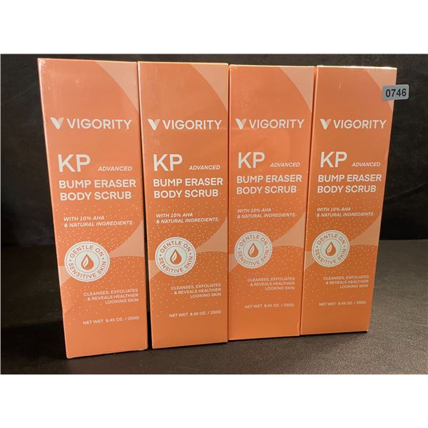 4 Vigority KP Advanced Bump Eraser Body Scrubs - Cleanses/Exfoliates Skin - New Sealed