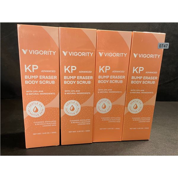 4 Vigority KP Advanced Bump Eraser Body Scrubs - Cleanses/Exfoliates Skin - New Sealed