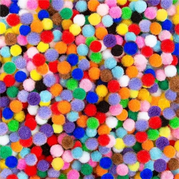 10 Packs of Craft Fuzzy Pompoms - Multicolor - 2000PCS Per Pack - New Sealed