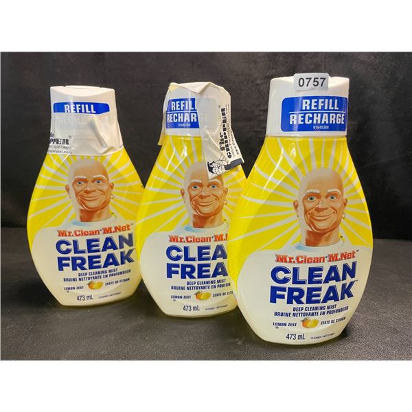 3 Mr.Clean - Clean Freak - Multi-Purpose Deep Cleaner Mist Refills - Lemon Zest - 473ml - New
