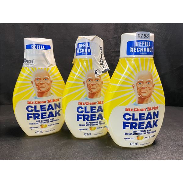 3 Mr.Clean - Clean Freak - Multi-Purpose Deep Cleaner Mist Refills - Lemon Zest - 473ml - New