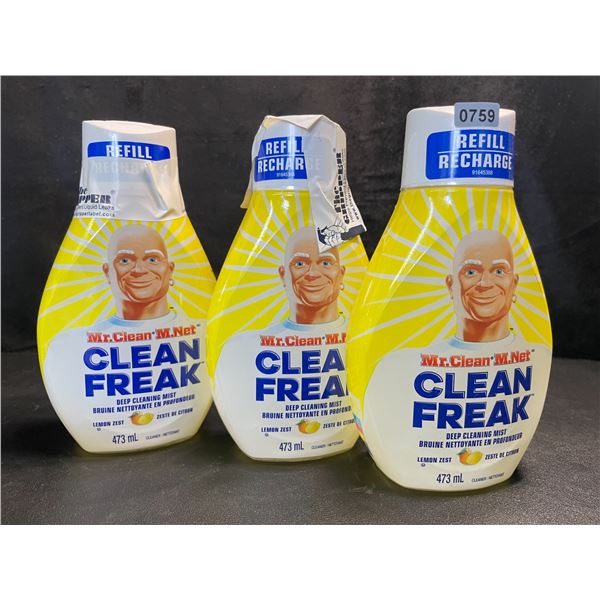 3 Mr.Clean - Clean Freak - Multi-Purpose Deep Cleaner Mist Refills - Lemon Zest - 473ml - New