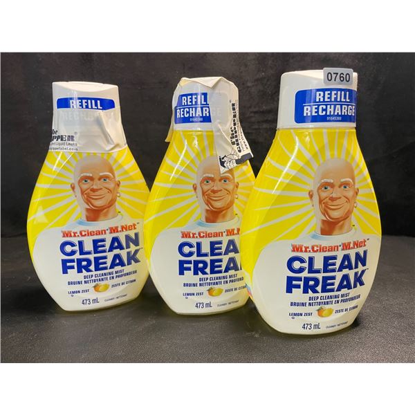 3 Mr.Clean - Clean Freak - Multi-Purpose Deep Cleaner Mist Refills - Lemon Zest - 473ml - New
