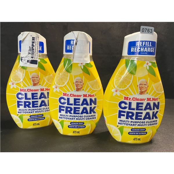 3 Mr.Clean - Clean Freak - Multi-Purpose Deep Cleaner Mist Refills - Lemon Zest - 473ml - New