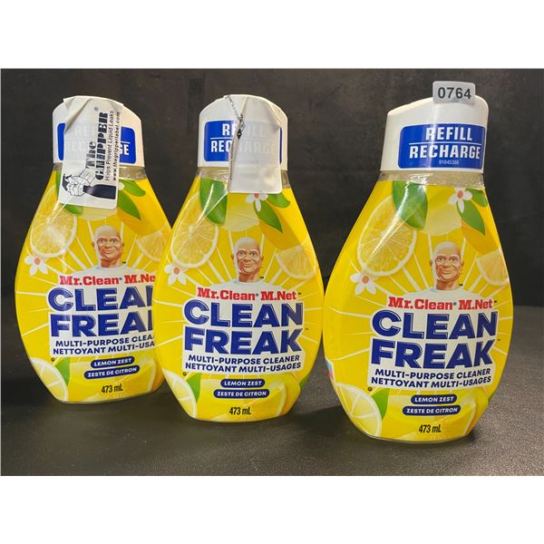 3 Mr.Clean - Clean Freak - Multi-Purpose Deep Cleaner Mist Refills - Lemon Zest - 473ml - New