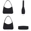 Image 2 : 3 Small Nylon Shoulder Bags/Purses with Zipper Closure for Women - Black - New