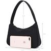 Image 5 : 3 Small Nylon Shoulder Bags/Purses with Zipper Closure for Women - Black - New